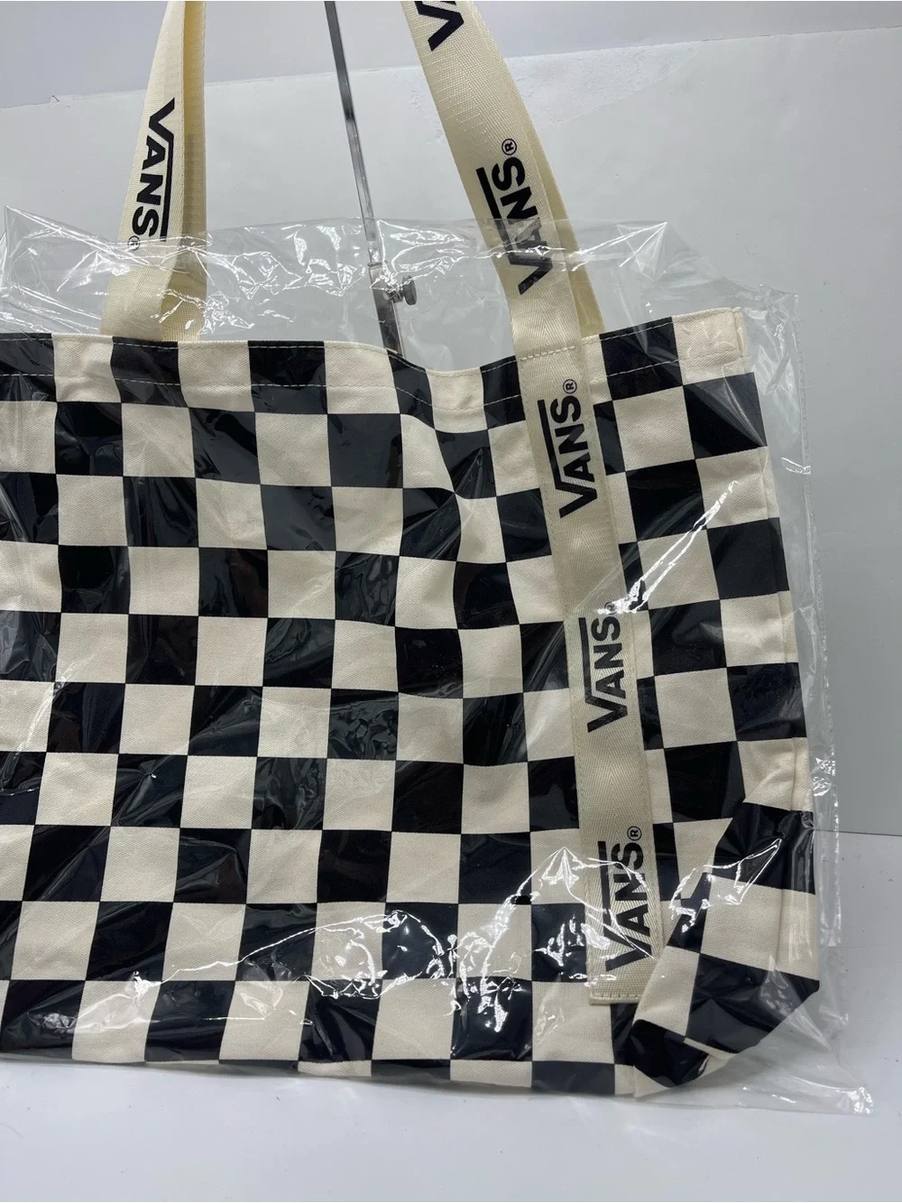 Vans Black and Cream Checkerboard Tote